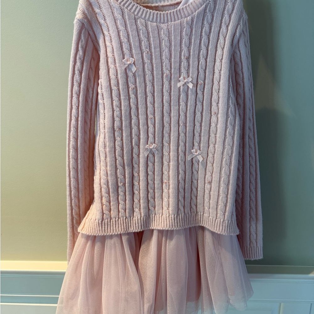 Pink Knit Sweater with Tulle Skirt by Lapin House size 8